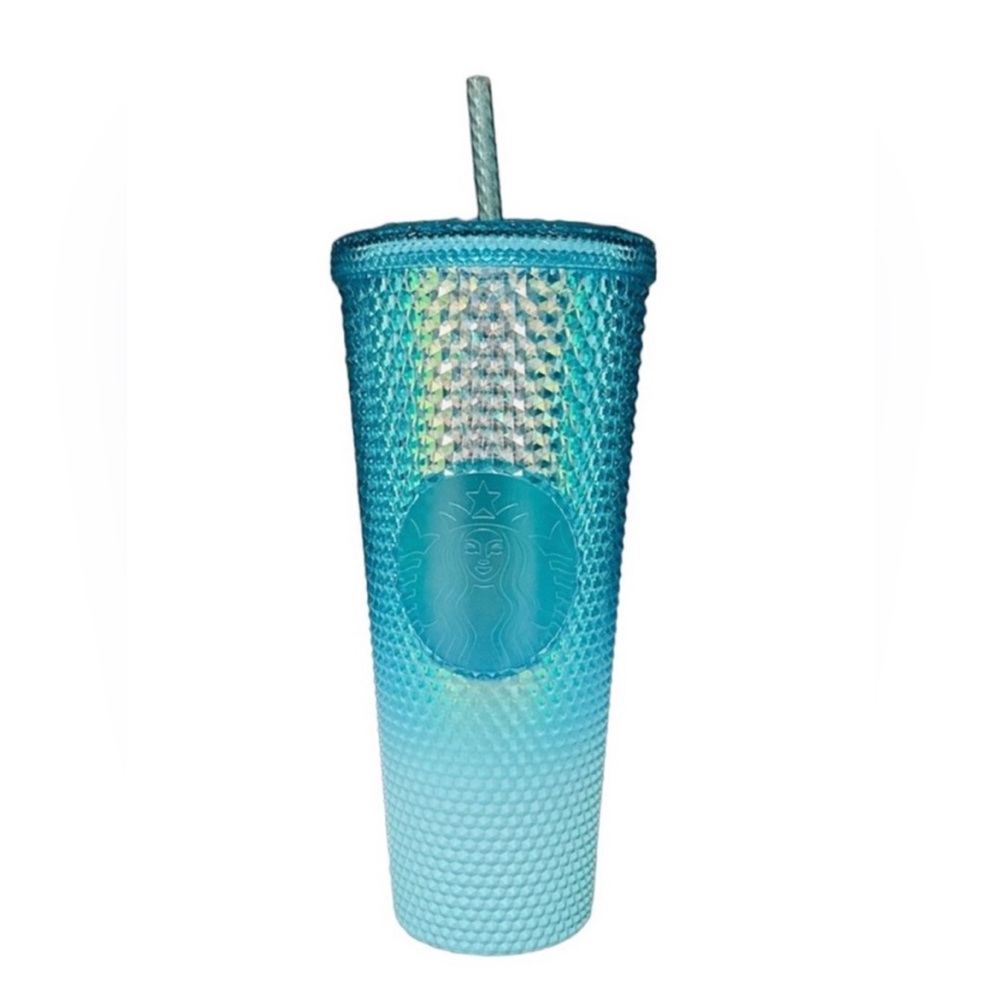 Starbucks Ombré Aqua Splash Oil Slick Blue Tumbler Studded 24oz Venti Tumbler